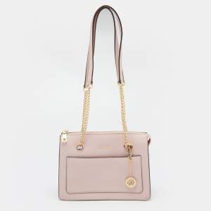 DKNY Pink Leather Bryant Top Zip Shoulder Bag