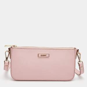 Pre Owned DKNY Pink Saffiano Leather Bryant Park Crossbody Bag