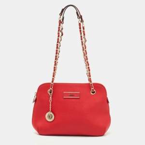 Pre Owned DKNY Red Saffiano Leather Bryant Park Shoulder Bag