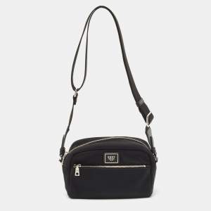 Pre Owned DKNY Black Nylon Logo Crossbody Bag