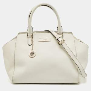 DKNY White Saffiano Leather Bryant Park Tote