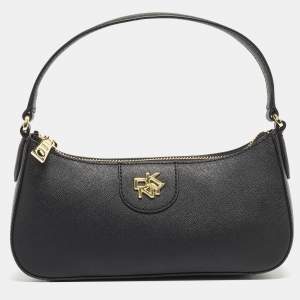 Pre Owned DKNY Black Leather Carol Baguette Bag