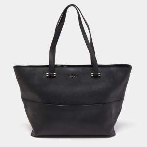 Pre Owned DKNY Black Leather Bryant Park Shopper Tote