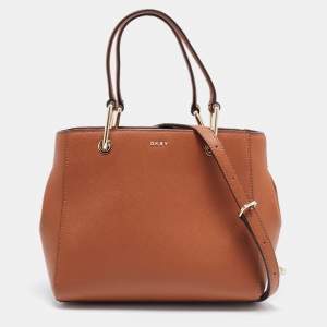 Pre Owned DKNY Tan Leather Julius MD Zip Tote