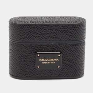Pre Owned Dolce & Gabbana Black Leather Airpods Case