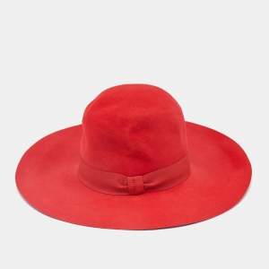 Dolce & Gabbana Red Rabbit Felt Fedora Hat 