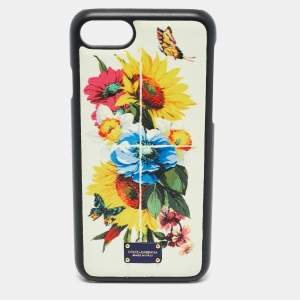 Dolce & Gabbana Multicolor Floral Print Leather iPhone 7 Cover 