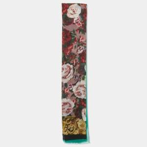 Pre Owned Dolce & Gabbana Multicolor Floral Printed Modal & Cashmere Scarf