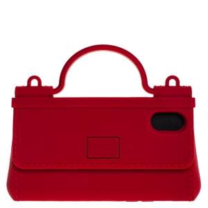مملوكة مسبقًا Dolce & Gabbana Red Rubber Sicily iPhone X - XS Chain Case
