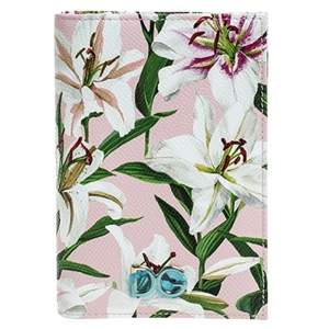 مملوكة مسبقًا Dolce & Gabbana Multicolor Flower Print Leather Passport Holder