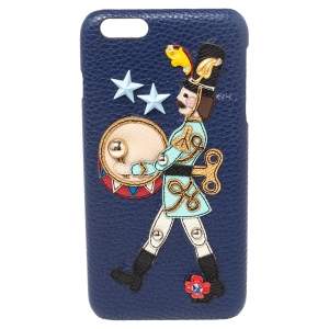 Dolce & Gabbana Blue Nut Cracker Embroidered Leather iPhone 7 Plus Case
