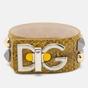 Dolce & Gabbana Water Snakeskin Leather Three Tone Bracelet