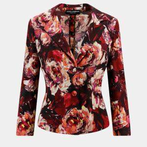 Dolce & Gabbana Multicolor Cady Peonie Flower Print Blazer IT 46