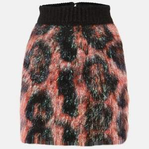 Dolce & Gabbana Black Wool Iridescent Fringed Mini Skirt XS