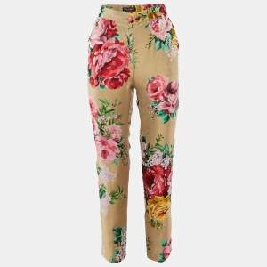 Dolce & Gabbana Floral Jacquard Straight Leg Trousers S 