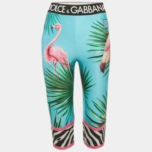 Pre Owned Dolce & Gabbana X Khaled Khaled Multicolor Flamingo Print Jersey Leggings M
