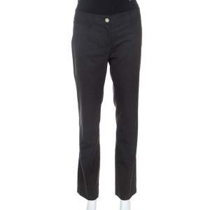 Pre Owned Dolce & Gabbana Charcoal Grey Wool Pants M