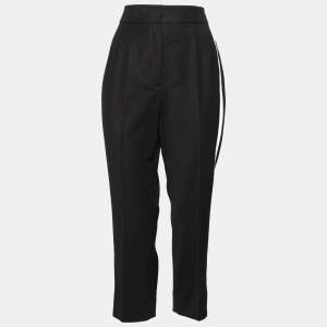 Dolce & Gabbana Black Wool Contrast Trimmed Pants M