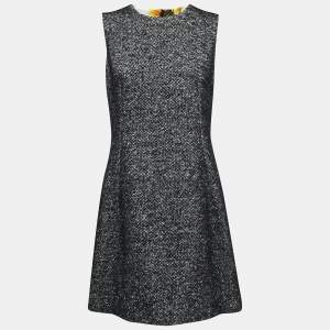 Pre Owned Dolce & Gabbana Grey Wool & Mohair Sleeveless Dress M