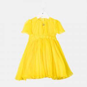 Dolce & Gabbana Kids Yellow - Silk - Logo Joy Therapy Themed Dress Size 6/9