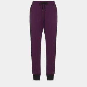 Pre Owned Dolce & Gabbana Purple Knit Logo Band Detail Joggers M (IT 42)
