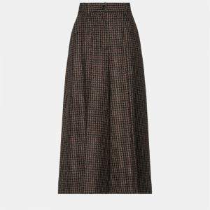 Dolce & Gabbana Brown Houndstooth Wool Culottes Size 40