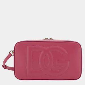 Dolce & Gabbana Pink Leather Dg Logo Shoulder Bag