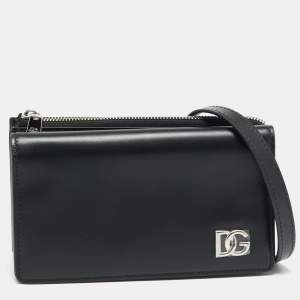 Pre Owned Dolce & Gabbana Mini Black Leather Crossbody Bag