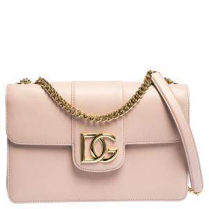 مملوكة مسبقًا Dolce & Gabbana Pale Pink Leather DG Millennials Shoulder Bag