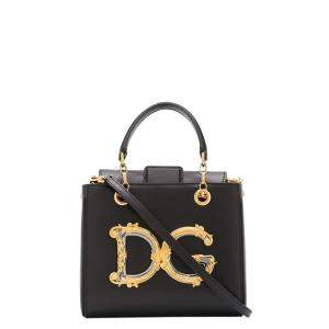 Pre Owned Dolce & Gabbana Black Dg Girls Small Tote Bag