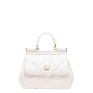 Dolce & Gabbana White Quilted Leather Medium Miss Sicily Bag