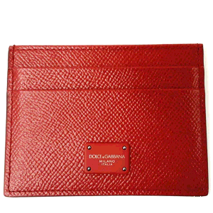 Dolce & Gabbana Red  Leather  Card Holder
