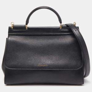 Dolce & Gabbana Black  Leather  Top Handle Bag