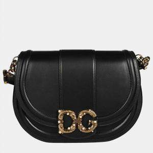 Dolce & Gabbana Black  Leather  Amore Messanger Bag