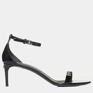 Dolce & Gabbana Black DG Logo Leather Sandals IT 36