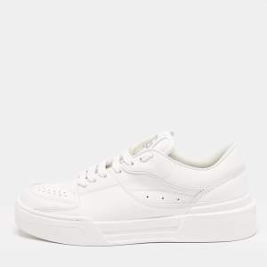 Pre Owned Dolce & Gabbana White Leather Roma Sneakers Size 38