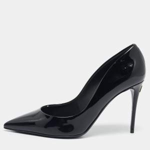 Pre Owned Dolce & Gabbana Black Patent Leather Pointed Toe Pumps Size 38
