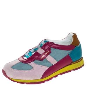 Pre Owned حذاء رياضي دولتشي آند غابانا برباط سويدي وقش متعدد الألوان مقاس 34