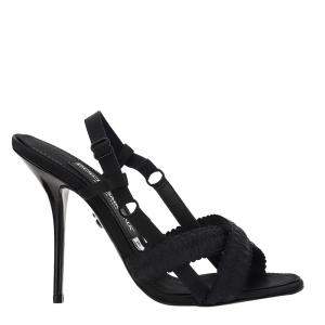 Dolce & Gabbana Black Satin Sandals Size IT 38