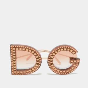 Dolce & Gabbana Brown DG6121-B DG Studded Oversized Sunglasses