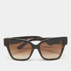 Pre Owned Dolce & Gabbana Tortoise Brown Gradient DG4470 Logo Butterfly Sunglasses