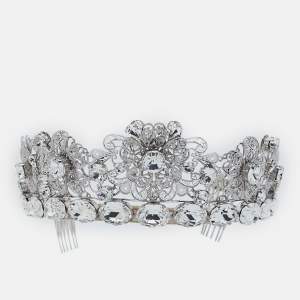 Dolce & Gabbana Silver Tone Crystal Embellished Tiara