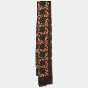 Dolce & Gabbana Multicolor Roses Print Silk Scarf