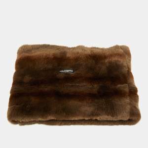 Dolce & Gabbana Brown Rabbit Fur Neck Wrap