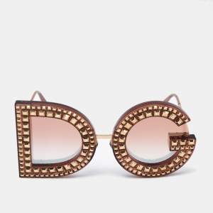 Dolce & Gabbana Gold/Bronze Gradient DG6121 DG Crystals Sunglasses
