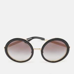 Dolce & Gabbana Black/Gold Gradient DG2179 Frame Round Sunglasses