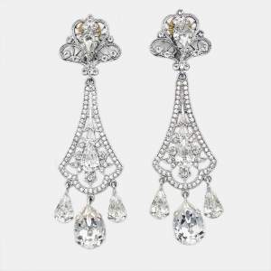 Dolce & Gabbana Crystals Silver Tone Earrings