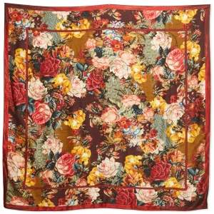 Pre Owned Dolce & Gabbana Multicolor Floral Print Silk Scarf