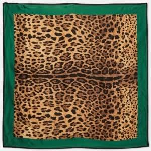 Pre Owned Dolce & Gabbana Multicolor Leopard Print Silk Square Scarf