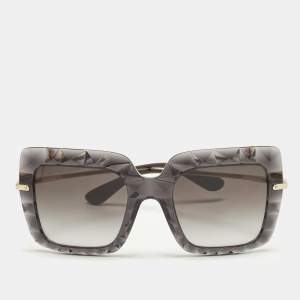 Pre Owned نظارة شمسية دولتشي أند غابانا مربعة DG6111 متدرجة رمادية/ذهبية اللون